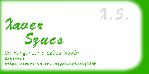 xaver szucs business card