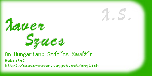 xaver szucs business card